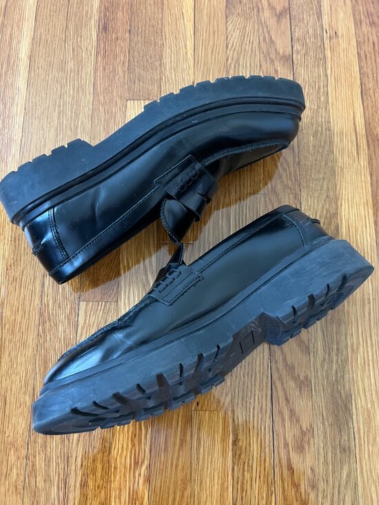 Karl Lagerfeld Black Patent Leather High Chunky Penny Loafers - Men\'s US 10 main image 5